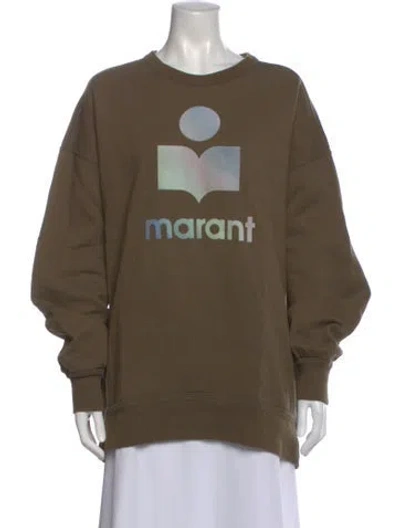 Pre-owned Isabel Marant Graphic Print Crew Neck Sweatshirt In Green