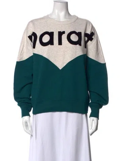 Pre-owned Isabel Marant Graphic Print Crew Neck Sweatshirt In Green