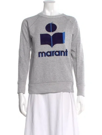 Pre-owned Isabel Marant Graphic Print Crew Neck Sweatshirt In Grey