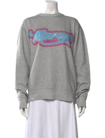 Pre-owned Isabel Marant Graphic Print Crew Neck Sweatshirt In Grey