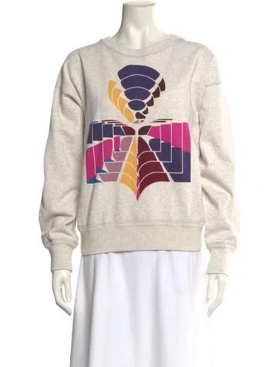 Pre-owned Isabel Marant Graphic Print Crew Neck Sweatshirt In Neutral
