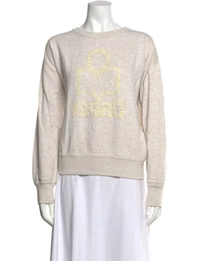 Pre-owned Isabel Marant Graphic Print Crew Neck Sweatshirt In Neutrals