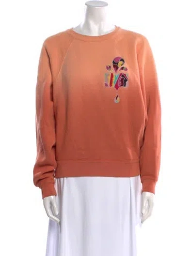 Pre-owned Isabel Marant Graphic Print Crew Neck Sweatshirt In Orange