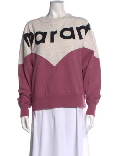 Pre-owned Isabel Marant Graphic Print Crew Neck Sweatshirt In Purple
