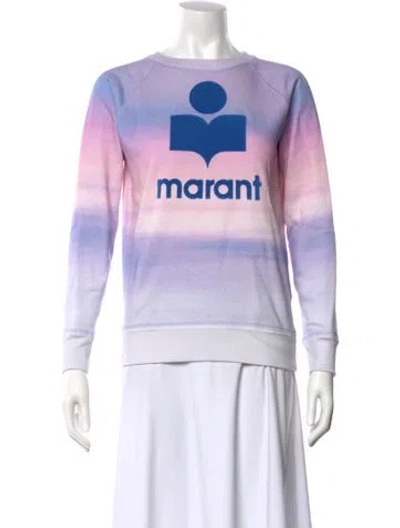 Pre-owned Isabel Marant Graphic Print Crew Neck Sweatshirt In Purple