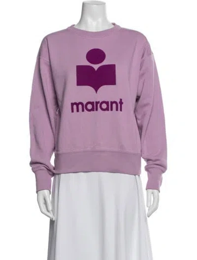 Pre-owned Isabel Marant Graphic Print Crew Neck Sweatshirt In Purple