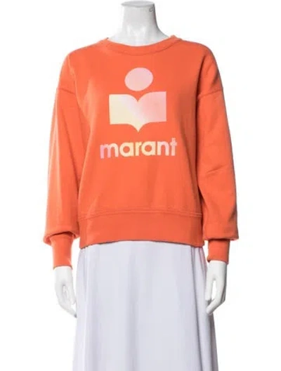 Pre-owned Isabel Marant Graphic Print Crew Neck Sweatshirt W/ Tags In Orange