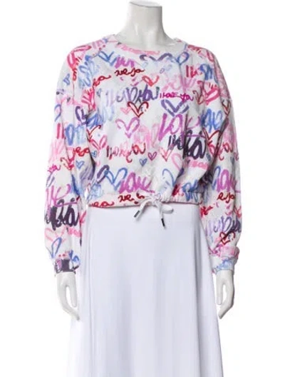 Pre-owned Isabel Marant Graphic Print Crew Neck Sweatshirt In White