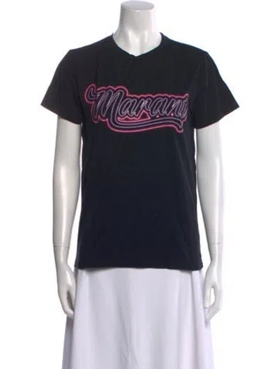 Pre-owned Isabel Marant Graphic Print Crew Neck T-shirt In Black