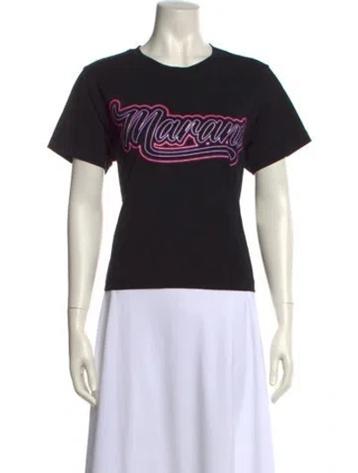 Pre-owned Isabel Marant Graphic Print Crew Neck T-shirt In Black