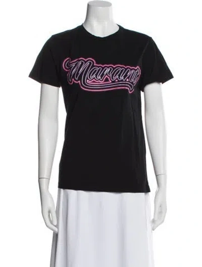 Pre-owned Isabel Marant Graphic Print Crew Neck T-shirt In Black