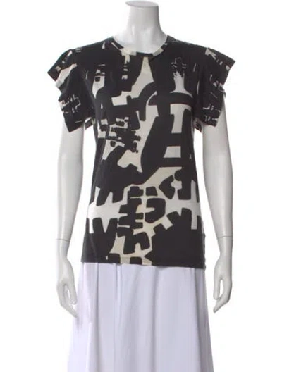 Pre-owned Isabel Marant Graphic Print Crew Neck T-shirt In Black