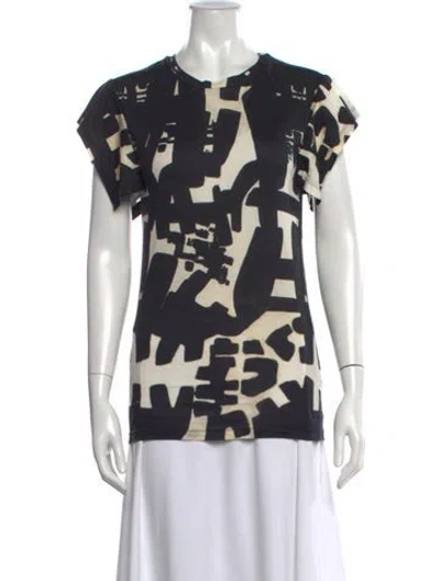 Pre-owned Isabel Marant Graphic Print Crew Neck T-shirt In Black
