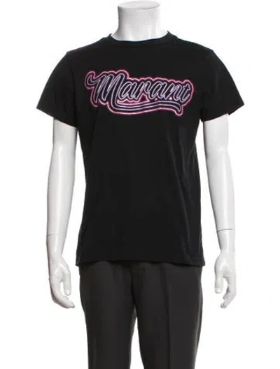 Pre-owned Isabel Marant Graphic Print Crew Neck T-shirt In Black