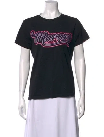 Pre-owned Isabel Marant Graphic Print Crew Neck T-shirt In Black