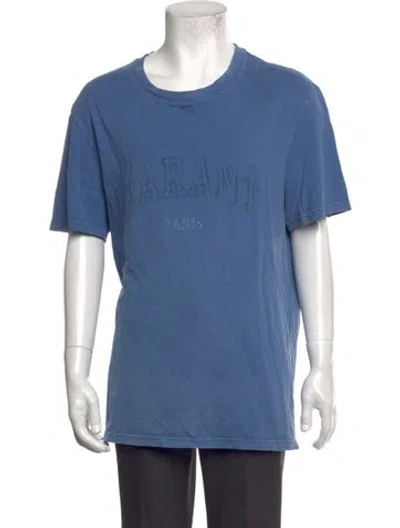 Pre-owned Isabel Marant Graphic Print Crew Neck T-shirt In Blue