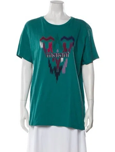 Pre-owned Isabel Marant Graphic Print Crew Neck T-shirt In Green