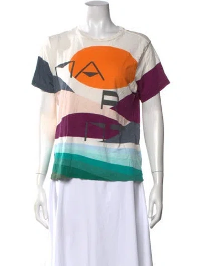 Pre-owned Isabel Marant Graphic Print Crew Neck T-shirt In Neutrals