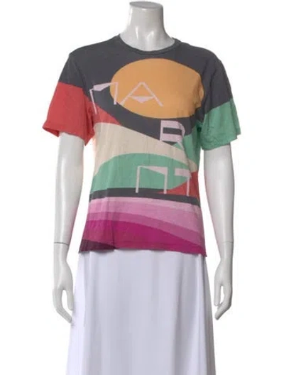 Pre-owned Isabel Marant Graphic Print Crew Neck T-shirt In Pink
