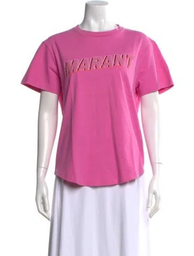 Pre-owned Isabel Marant Graphic Print Crew Neck T-shirt In Pink
