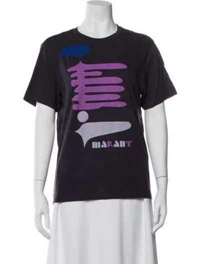 Pre-owned Isabel Marant Graphic Print Crew Neck T-shirt In Purple