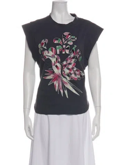 Pre-owned Isabel Marant Graphic Print Crew Neck T-shirt In Purple