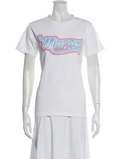 Pre-owned Isabel Marant Graphic Print Crew Neck T-shirt In White