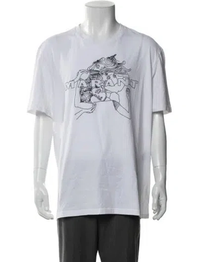 Pre-owned Isabel Marant Graphic Print Crew Neck T-shirt In White