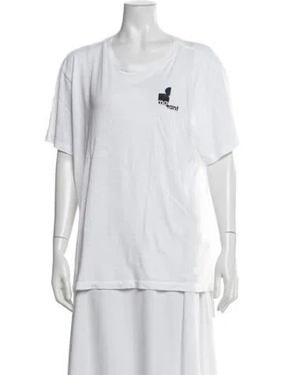 Pre-owned Isabel Marant Graphic Print Crew Neck T-shirt In White
