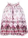 Isabel Marant Graphic-print Cropped Blouse In Weiss
