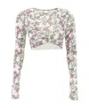 Isabel Marant Graphic-print Cropped Top In White