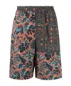 Isabel Marant Black Floral Print Cotton Shorts - Men's - Cotton In Multicolor