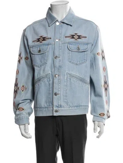 Pre-owned Isabel Marant Graphic Print Denim Jacket In Blue