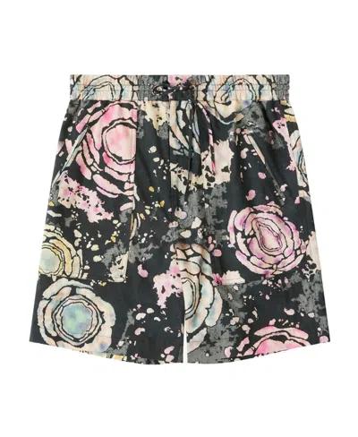 Isabel Marant Graphic-print Drawstring Shorts In Black
