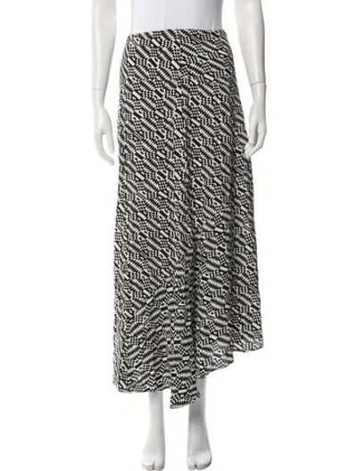 Pre-owned Isabel Marant Graphic Print Long Skirt In Black