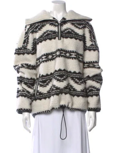 Pre-owned Isabel Marant Graphic Print Long Sleeve Sweatshirt In White
