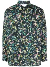 Isabel Marant Graphic-print Long-sleeved Shirt In Blau
