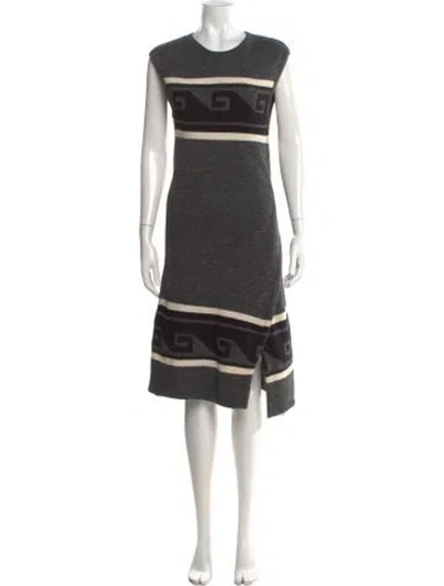 Pre-owned Isabel Marant Graphic Print Midi Length Dress In Grey