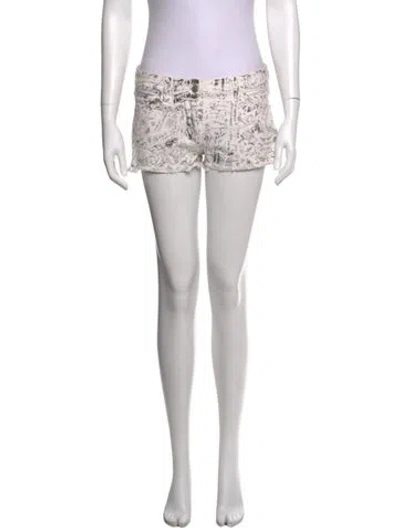 Pre-owned Isabel Marant Graphic Print Mini Shorts In Neutrals