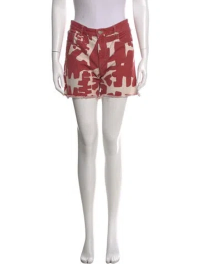 Pre-owned Isabel Marant Graphic Print Mini Shorts In Pink