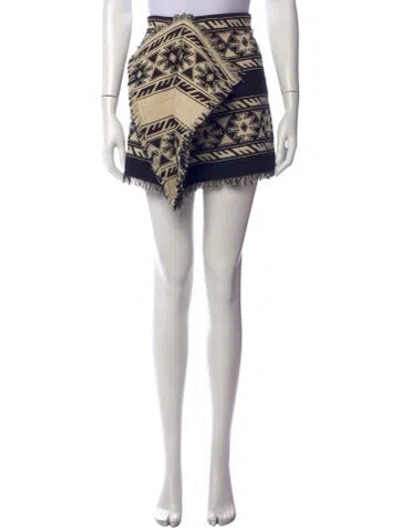 Pre-owned Isabel Marant Graphic Print Mini Skirt In Black/neutrals