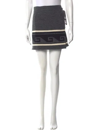 Pre-owned Isabel Marant Graphic Print Mini Skirt In Gray