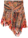 Isabel Marant Dova Printed Cotton Skirt In Orange