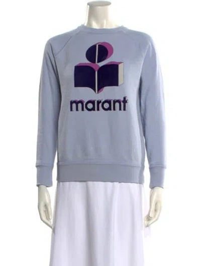 Pre-owned Isabel Marant Graphic Print Mock Neck Sweater In Blue