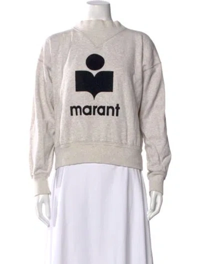 Pre-owned Isabel Marant Graphic Print Mock Neck Sweatshirt In Gray