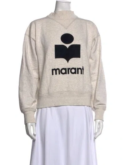 Pre-owned Isabel Marant Graphic Print Mock Neck Sweatshirt In Gray