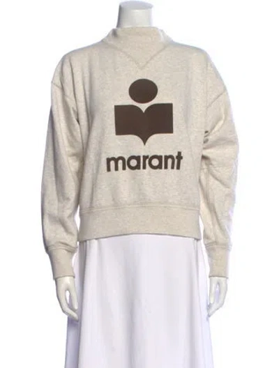 Pre-owned Isabel Marant Graphic Print Mock Neck Sweatshirt In Grey
