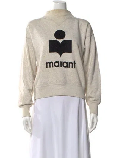 Pre-owned Isabel Marant Graphic Print Mock Neck Sweatshirt In Neutral