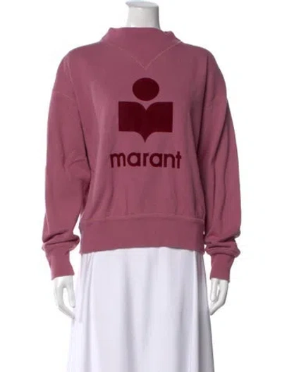 Pre-owned Isabel Marant Graphic Print Mock Neck Sweatshirt In Pink