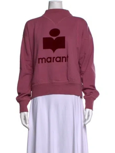 Pre-owned Isabel Marant Graphic Print Mock Neck Sweatshirt In Pink